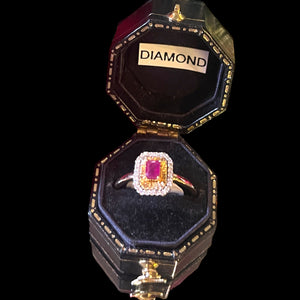 9ct gold ruby and diamond ring