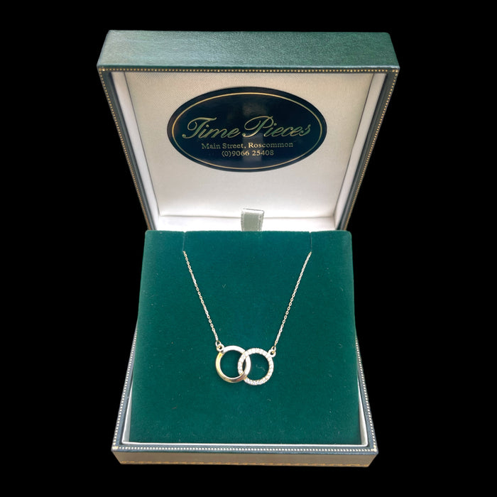 9ct gold double circle necklace