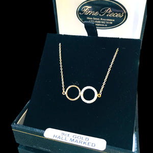 9ct gold double circle chain