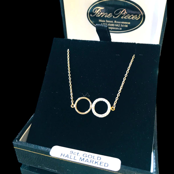 9ct gold double circle chain