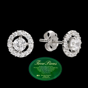 9ct white gold earring