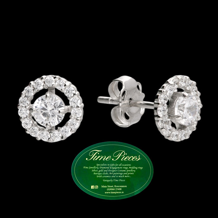 9ct white gold earring