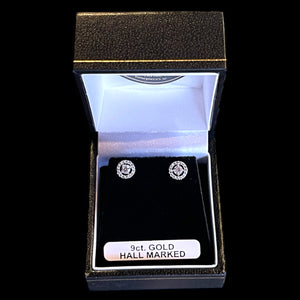 9ct white gold earring
