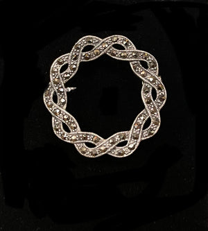 Sterling Silver marcasite brooch