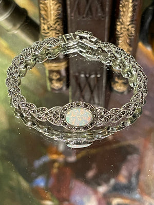 Sterling silver marcasite Opal bracelet