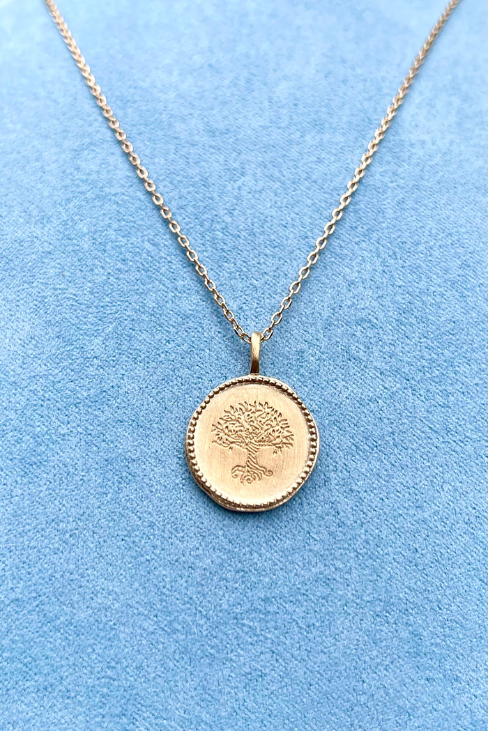 18 carat yellow gold plated Tree of Life Pendant