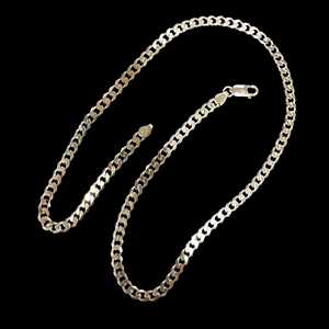 Silver curb chain