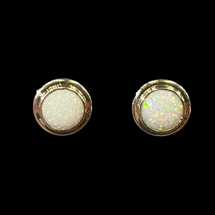 Gold opal earrings