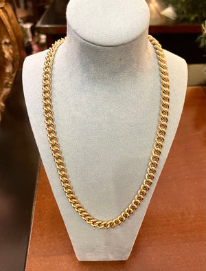 18carat yellow gold plated heavy curb chain