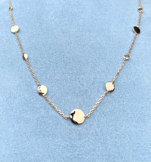 Burren Jewellery. 18 carat yellow gold plated chain with discs