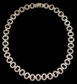 Sterling silver marcasite round necklace