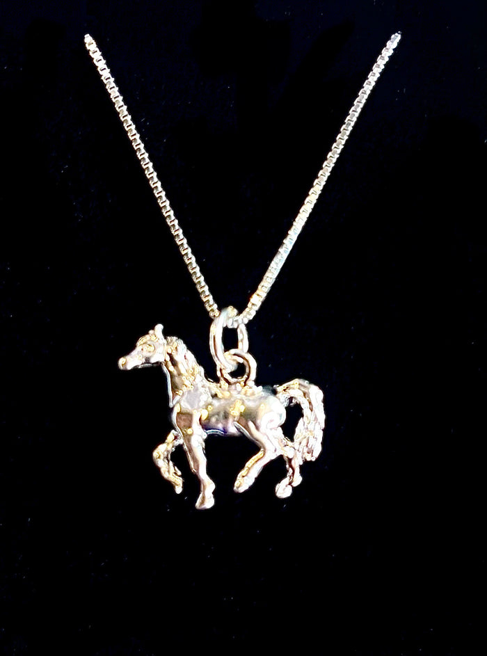 Sterling silver horse pendant