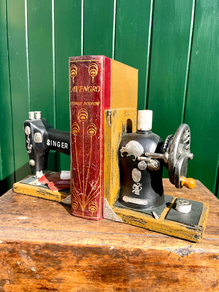 Singer sewing machine bookends