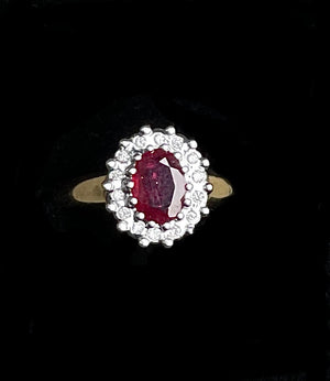 Diamond and ruby gold ring