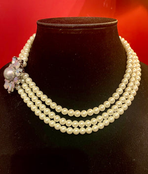Pearl three row necklace