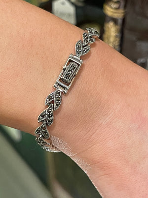 Sterling silver marcasite Opal bracelet