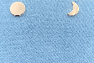 18 carat yellow gold plated sun and moon earrings