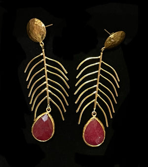 Yellow gold plated earrings