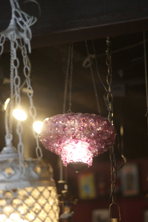 Pink Glass Hanging Lantern