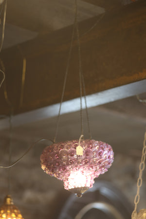 Pink Glass Hanging Lantern